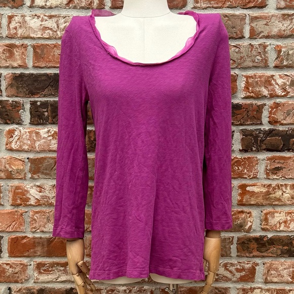 J Crew long sleeve cotton/silk purple top / M / Excellent condition - Picture 1 of 12